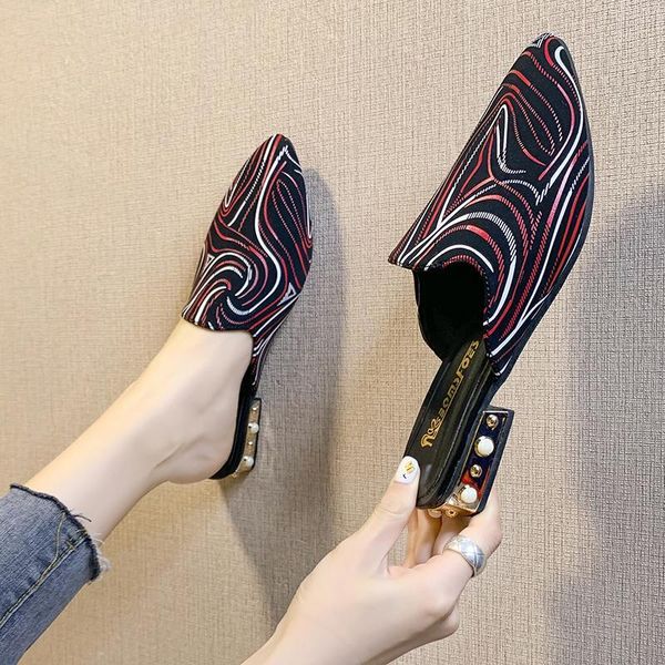 

2020 women's spring slippers muller fashion young lady flat slippers suede women's shoes zapatos mujer u30-371, Black
