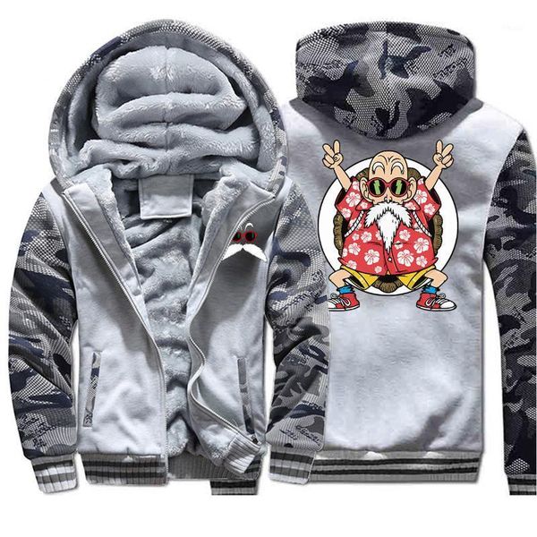 

new 2020 master roshi men's japan anime casual male outerwear new fashion men winter jacket hooded warm winter coat1, Black
