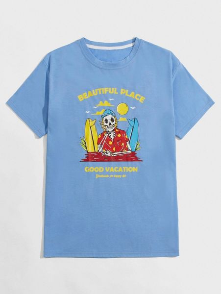 

romwe x houseofbrickstd guys letter skull graphic tee z5r9#, White;black