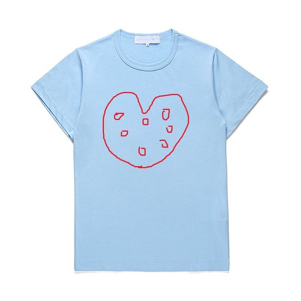 

casual mens t shirt heart print round neck short sleeve red blue fashion men women tees, White;black