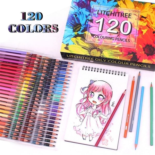 120 Buntstifte, vorgespitzt, auf Ölbasis, verschiedene Farben, Kunststifte-Set 201223