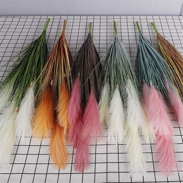 

artificial dog's tail grass bunch simulation reed grass 5 heads 85cm in length wedding party home garden decor