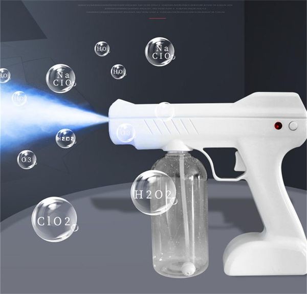 

Wireless Charging Spray Gun 800ml Disinfection Hand Sanitizer Gun Handheld Blue Nano Portable Electric Atomizing Spray Machine FS9001