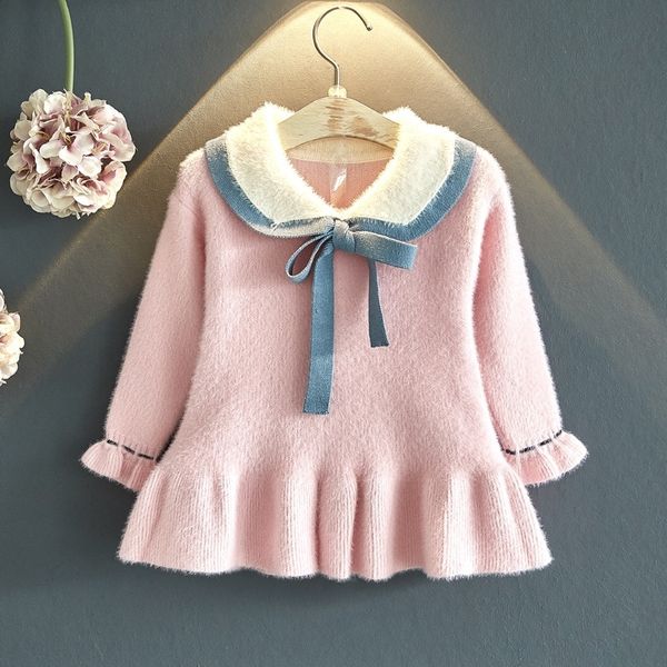 

orvi1 dresschildren's 2020 autumn winter korean baby girlsfur length mink knitted skirt girlsfur 2020 autumn winter korean baby dress, Black;gray