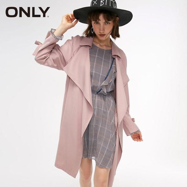 

only women's loose fit mid-length trench coat | 1183365251, Tan;black