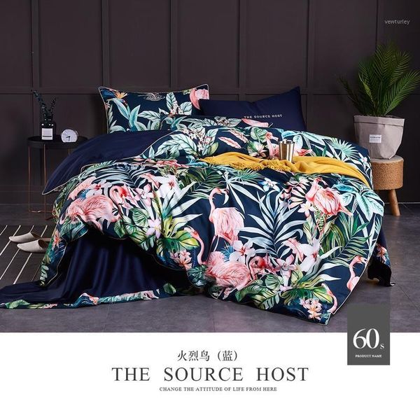 

no.21-25 nordic style duvet cover set 4pcs 60s egyptian cotton bed linens sateen bedding  size double doona quilt covers1