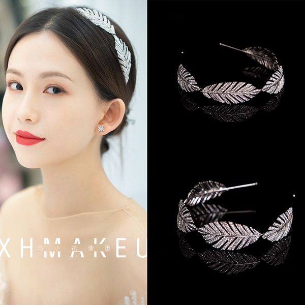 

корейский mori xianmei свадебное платье с алмазным изысканного заставку 2020 новый головной убор невесты диапазона волос корону, Silver
