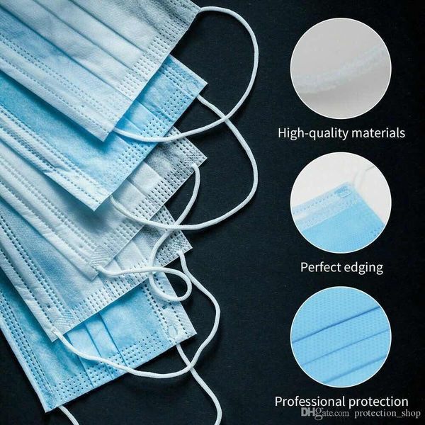 

pcs disposable 3-layer us certification warehouses50 mask quality blue face masks filter protective anti-bacterial masks ing