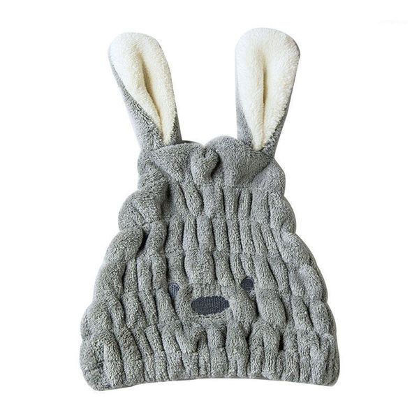 

shower caps cute long ear dry hair cap bath towel absorbing drying turban hat1