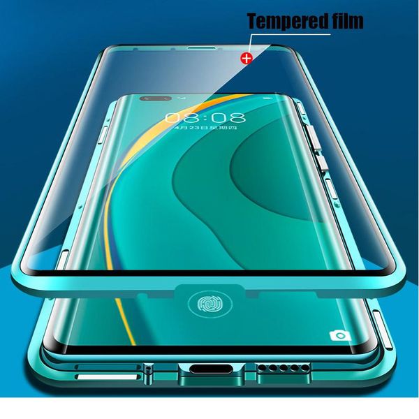 

360 full magnetic adsorption metal case for huawei p40 30 20 pro mate 30 20 p20 p30 p40 lite e doub wmtrcv