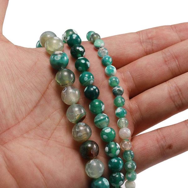 

1 strand lot 6 8 10mm natural ice crackle agates stone bead round loose spacer beads for jewelry making findings diy bracelet h bbylhu