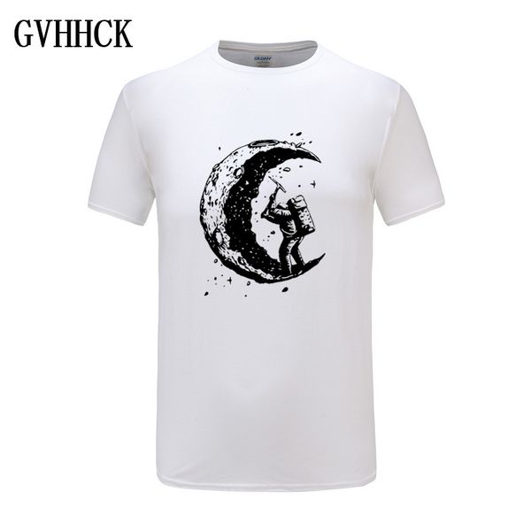 

100% cotton digging the moon print casual mens fashion men's men short sleeve men 2018 hoodie designers t shirts sweatshirt