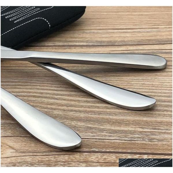 

7pcs/set 4pcs/set stainless steel tableware set portable spoon fork knife lunch set travel tableware dinnerware with sqciul wphome