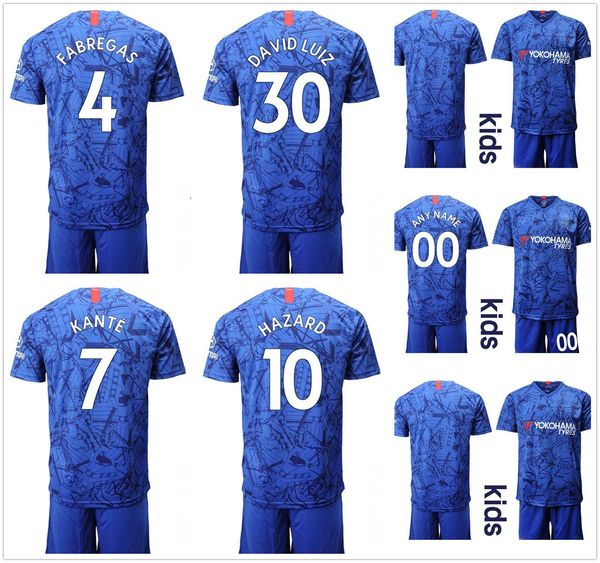 

19 20 personalized custom kids soccer jersey 19 20 hazard kante fabregas soccer jerseys 2019 2020 camisetas football kids kit sets uniform