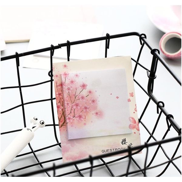 

mohamm 30pcs american cherry blossom kawaii cute sticky notes memo pad in japanese style diary stationery flakes scrapbook deco f wmtmxd