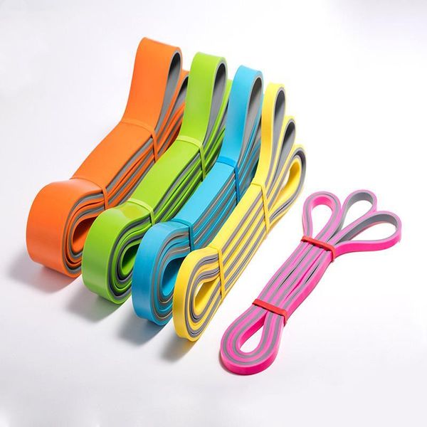 

resistance bands four colors latex yoga tension tape fitness elastic stretch strength sports workout1