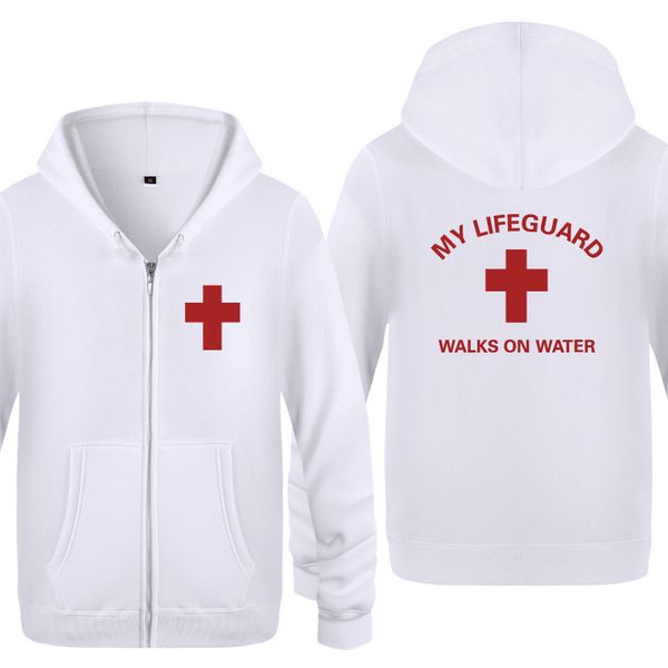 

my lifeguard jesus god christian creative sweatshirts men 2018 mens zipper hooded fleece hoodies cardigans sport hooded sweatshirt hoodie