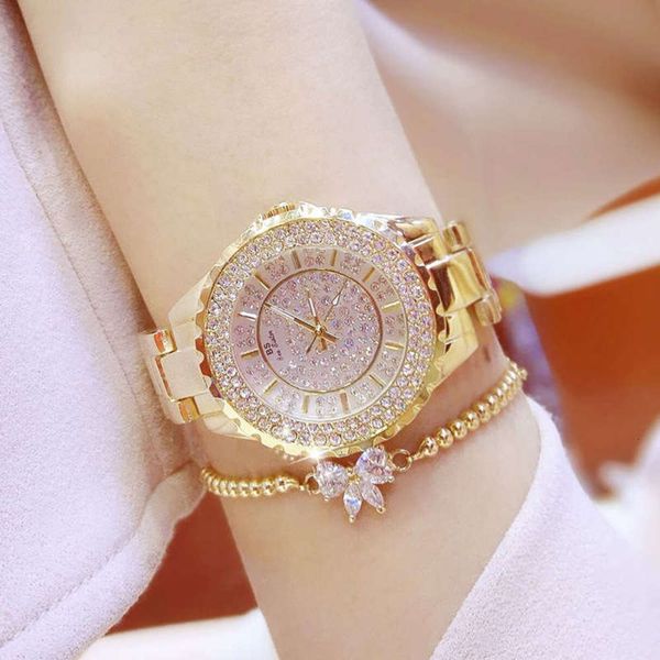 

selling women's star new all watch full brick automatic non mechanical women's watch student fashion watch waterproof, Slivery;brown