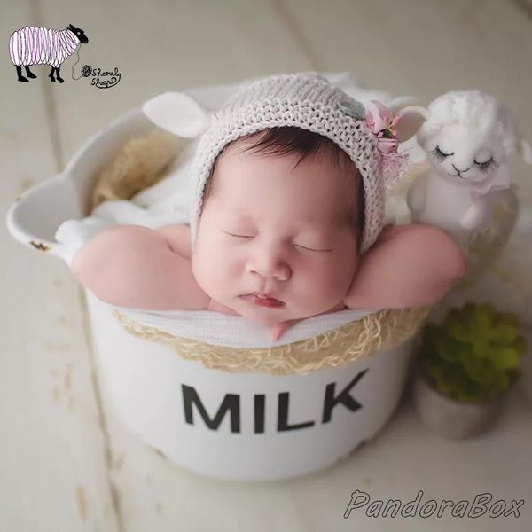 

newborn pgraphy props iron bucket infant baby boy girl p shoot posing basket cartoon hat doll sets new born p props, Yellow