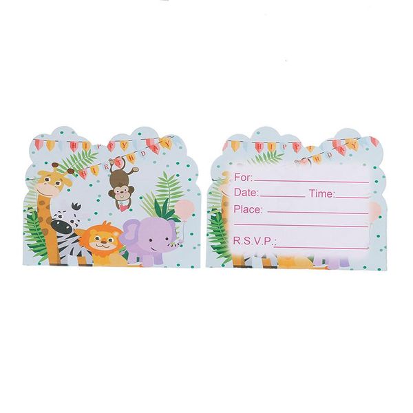 

10pcs safari theme invitations cards kids birthday wedding party invitations