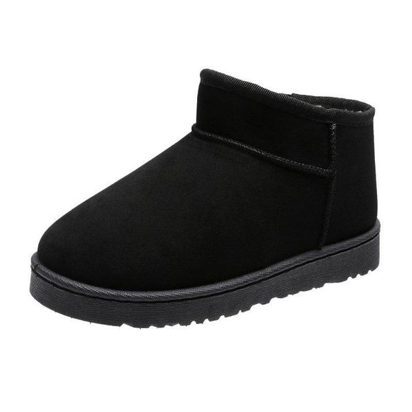 

snow boots female fur zipper gun gray bright leather cotton boots winter warm cotton shoes fashion student women's, Black