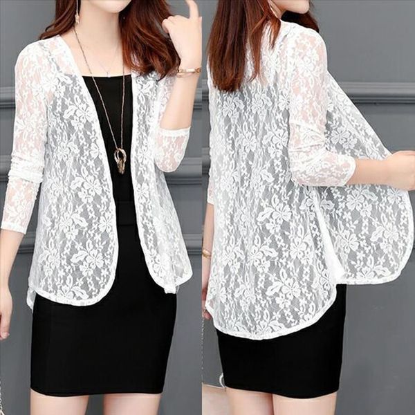 

women summer kimono fashion woman blouses white lace blouse shirt long sleeve women shirts blusas femininas blouse