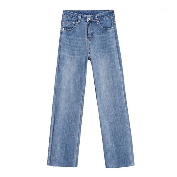 

women's jeans women's spring-fall 2021 micro flare straight loose casual pants1, Blue