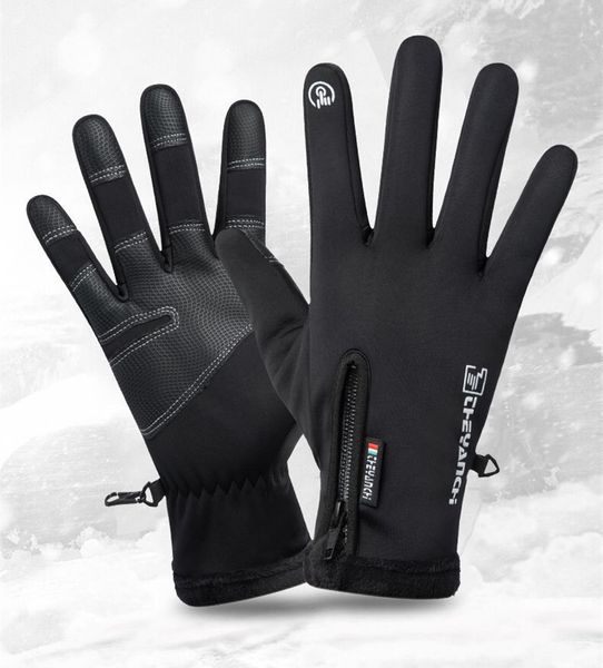 

autumn winter motorcycle water-repellent wind-proof velvet warm men glove outdoor sports fishing touch screen gloves, Blue;gray