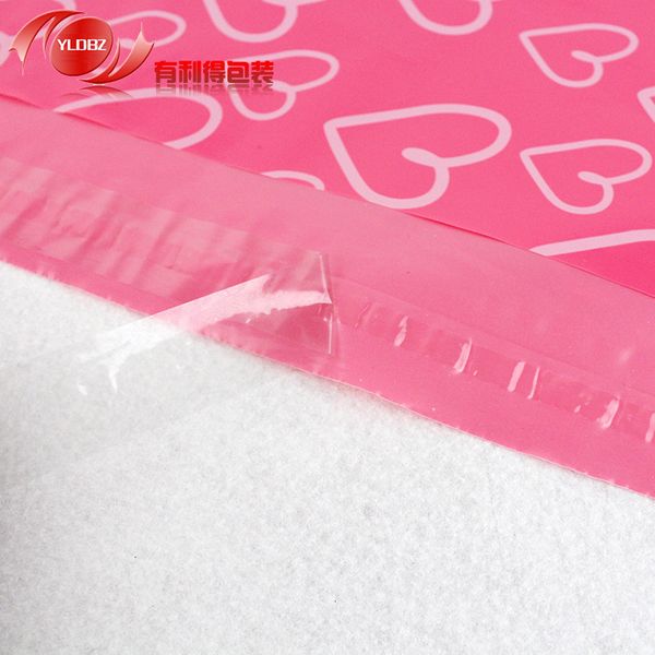 

shipping 38x52cm pink plastic heart poly mailer packaging bags products mail by courier storage supplies mailing self ad