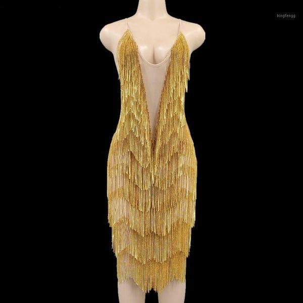 

sparkly rhinestone fringes transparent backless sleeveless short dress show performance dance dress birthday party outfit1, Black;red