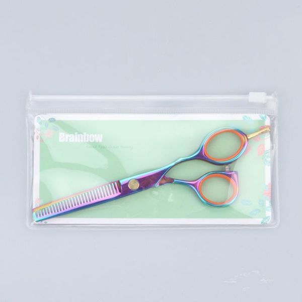 

brainbow 2pcs set 5.5'multi цветные ножницы для волос правая рука резки истончение парикмахерские ножницы про салон стайлинг волос инструмен