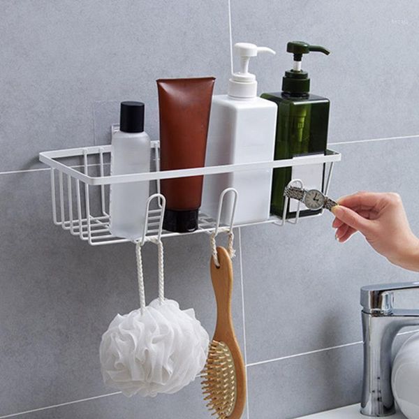 

bathroom storage & organization shelf wall mounted shampoo shower shelves holder kitchen rack organizer hook bath accessories1