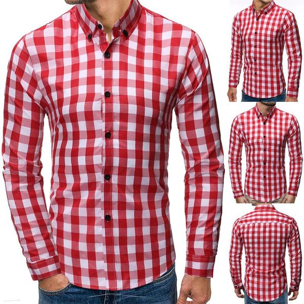 

men plaid shirt camisas social 2021 autumn men's fashion plaid long-sleeved shirt male button down casual check, White;black