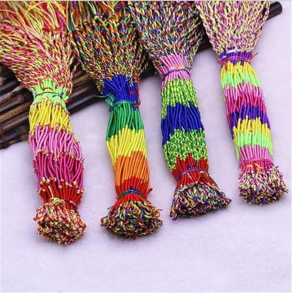 

handmade braid bracelet string bracelets diy jewelry colorful rope cord strand braided bangle key holder bag pendants christmas favor ly1019, Red;brown