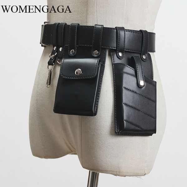 

10 colors loose pu leather black mini-bag split joint long belt personality women fashion tide all-match spring summer 2020 ynrk t200427, Black;brown