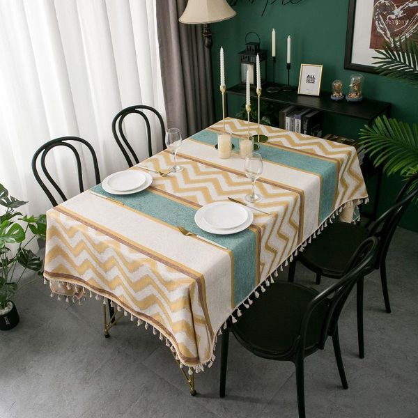 

jacquard tablecloth suede tassel tablecloth european rectangular coffee linen home decor table cover christmas
