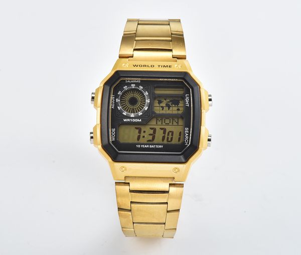 

time watch fashion man men watch montre homme sports digital men wristwatch new multifunction led illuminator reloj chronograph w oasvw, Slivery;brown