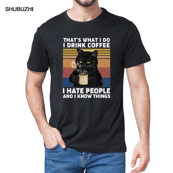 

funny black cat that's what i do i drink coffee i hate people vintage summer t shirt humor gift tshirt sport hooded sweatshirt hoodie