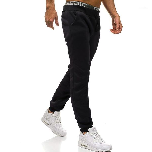 

mens casual pants trousers 2020 new joggers autumn style men's pure color leisure foot trousers multicolor1, Black