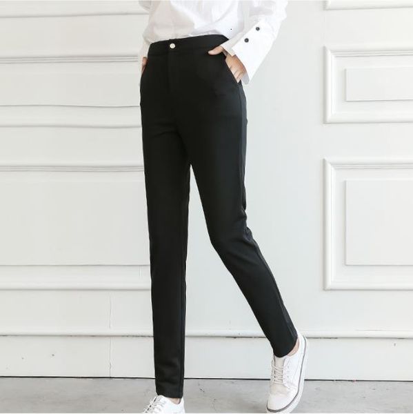 

2021 new elegant ol suit high waist office ladies trousers women streetwear black pants ywdl, Black;white