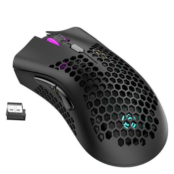 

mice mouse usb rechargeable 1600dpi adjustable hollow out honeycomb rgb optical gamer