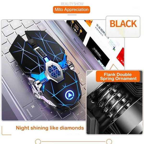 

mice wireless optical usb mouse gaming 7 color led backlit rechargeable for pc puo881