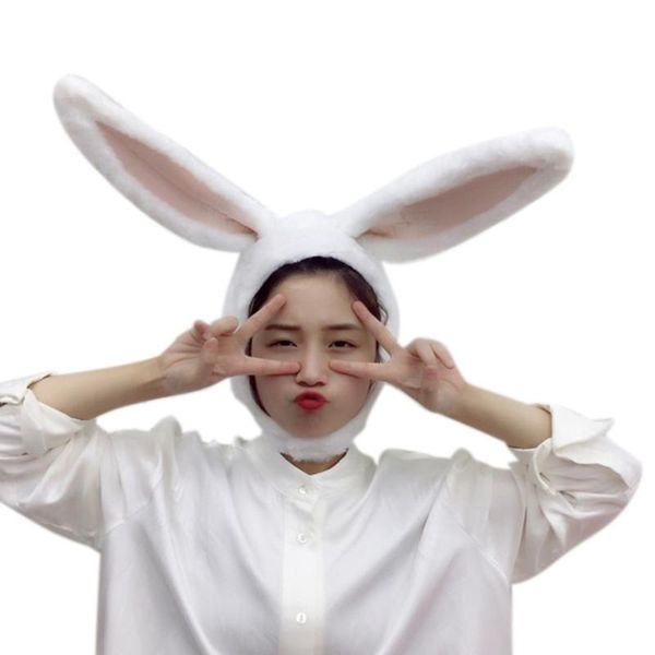 

Cute Plush Hat Long Ears Hood Earflap Headgear Cosplay Photo Props LX9E, Blue;gray