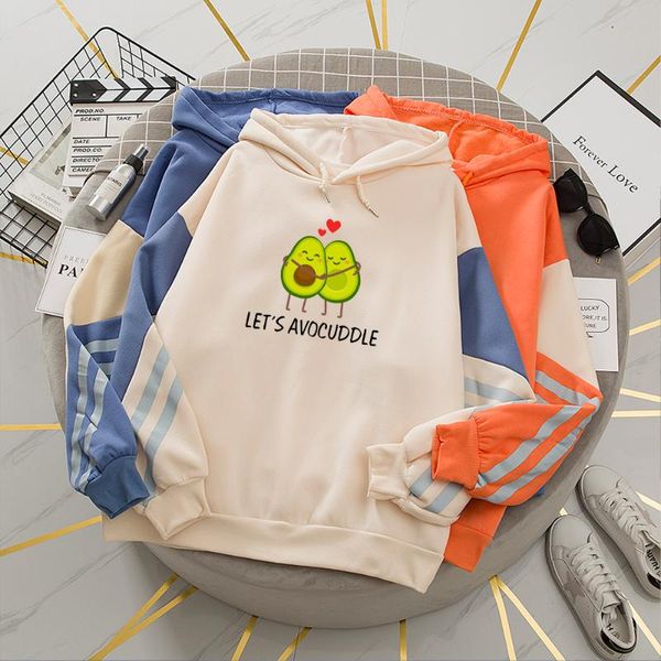 

women's hoodies & sweatshirts winter harajuku couples avocado oversized women casual long sleeve warm hooded hoodie pullovers sportswea, Black