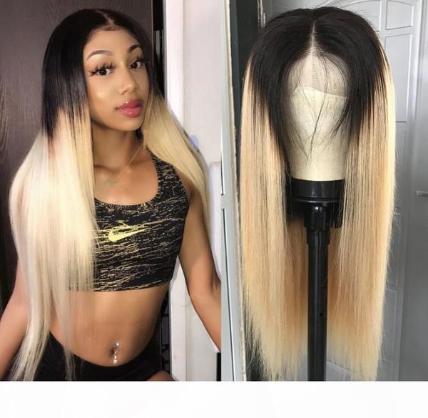 

celebrity wig straight ombre color 613 full lace wigs silky 10a brazilian virgin human hair blue color front lace wigs for black wig, Black;brown