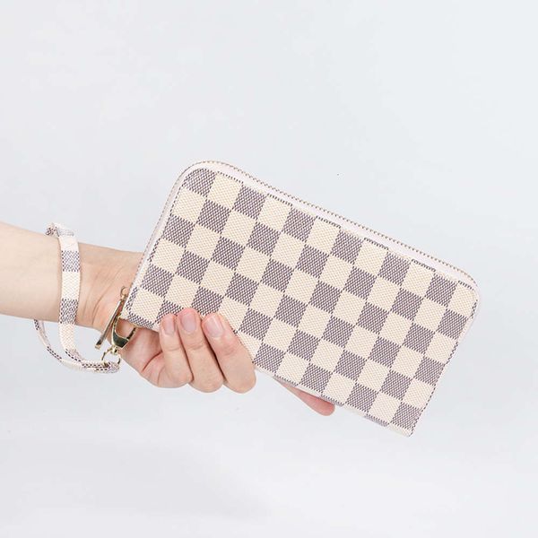 

luxurys designers 2021 new fashion plaid printing long multi card wallet men's and women's versatile temperament handbag