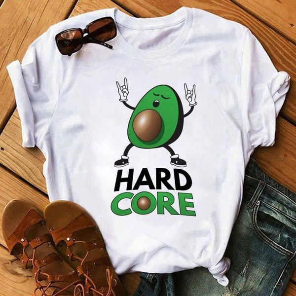 

new fashion women tshirt funny music cartoon avocado printed t shirts harajuku tee ulzzang female t-shirts clothes, White