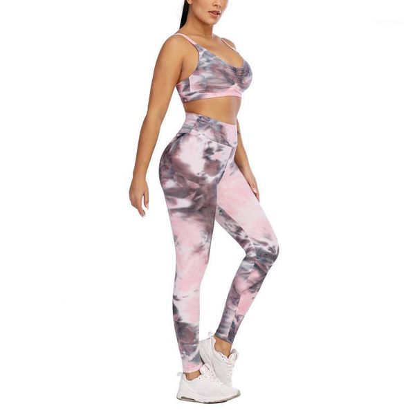 

yoga outfits pants women patchwork print jacquard sports leggings tights high waist stretch strethcy fitness pant set #bl31, White;red