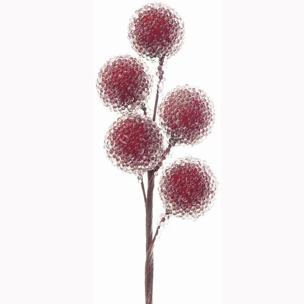 

decorative flowers & wreaths 16 branch artificial red holly leaves berry picks stems fake winter christmas berries decor for diy garland and