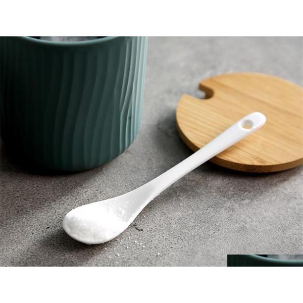 

sugar bowl, ceramic spice jar connt pots with bamboo lid and ceramic spoon f jllqhi loveshop01